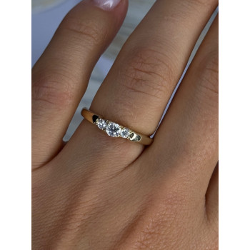 14K Yellow Gold Diamond 0.36 Carat Total Weight Ring Size 7