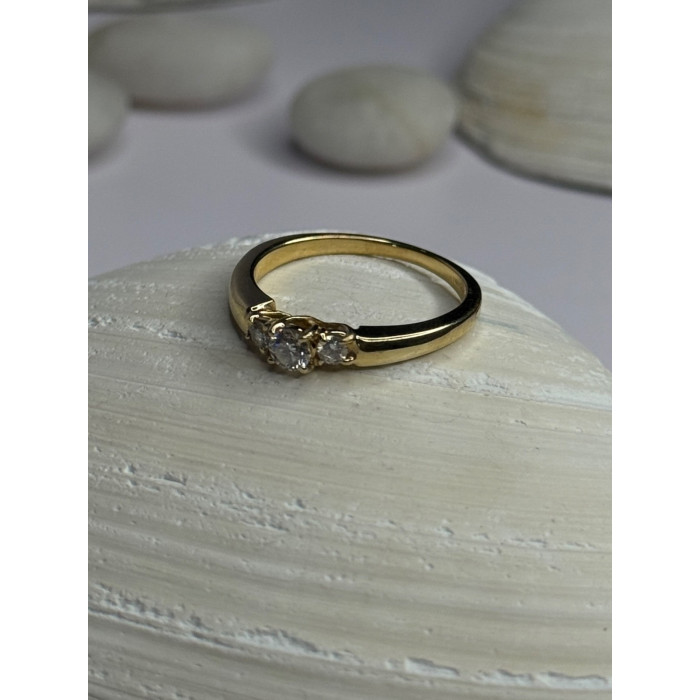 14K Yellow Gold Diamond 0.36 Carat Total Weight Ring Size 7