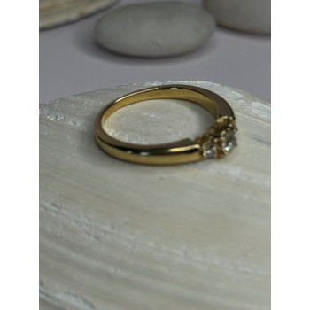 14K Yellow Gold Diamond 0.36 Carat Total Weight Ring Size 7