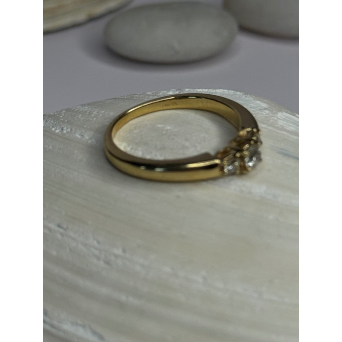 14K Yellow Gold Diamond 0.36 Carat Total Weight Ring Size 7