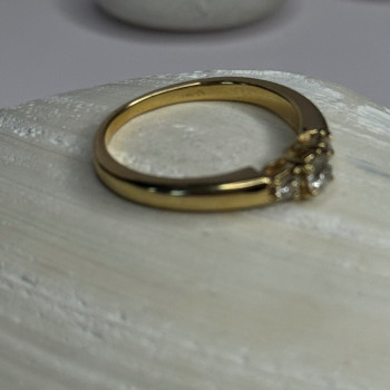 14K Yellow Gold Diamond 0.36 Carat Total Weight Ring Size 7