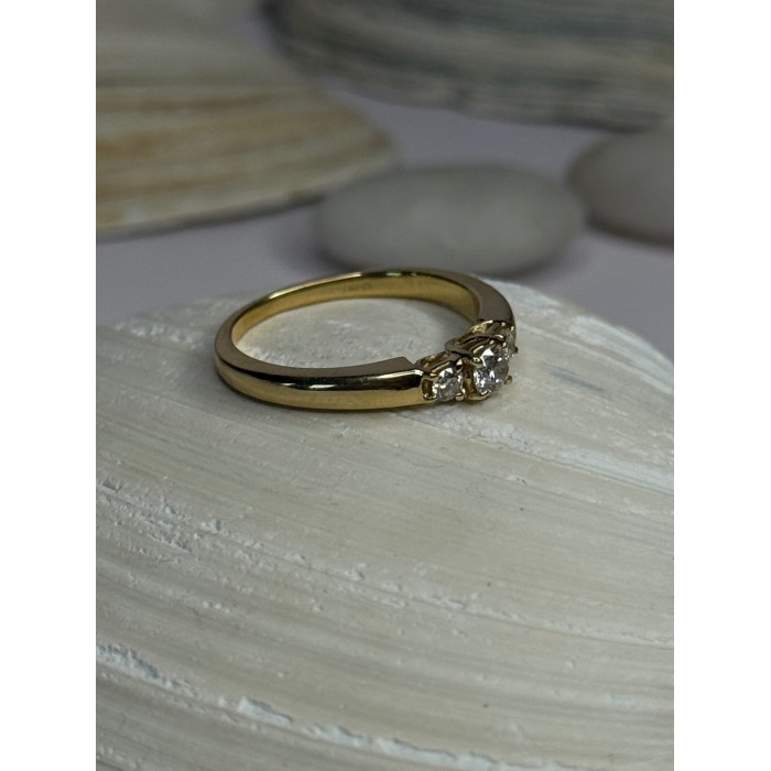 14K Yellow Gold Diamond 0.36 Carat Total Weight Ring Size 7