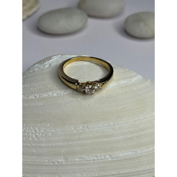 14K Yellow Gold Diamond 0.36 Carat Total Weight Ring Size 7
