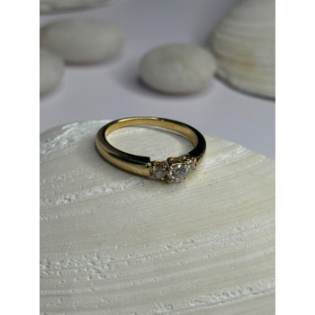 14K Yellow Gold Diamond 0.36 Carat Total Weight Ring Size 7