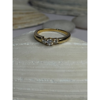 14K Yellow Gold Diamond 0.36 Carat Total Weight Ring Size 7