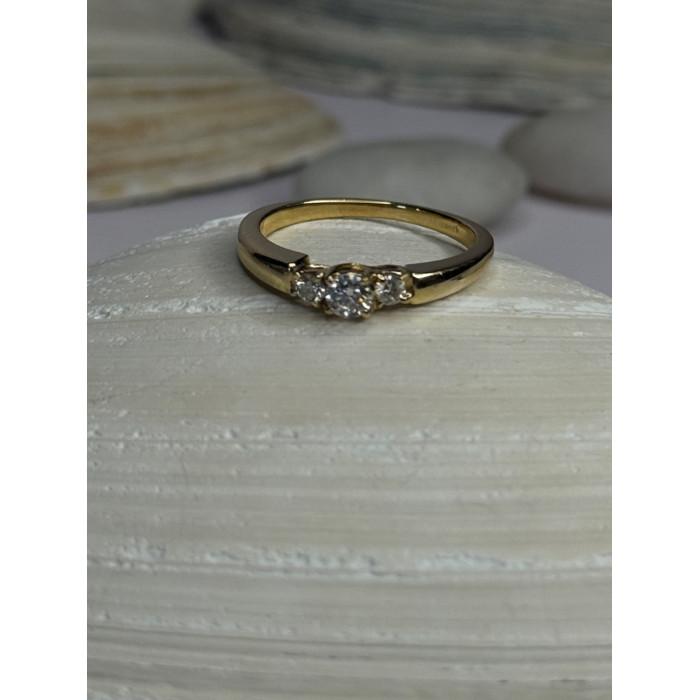 14K Yellow Gold Diamond 0.36 Carat Total Weight Ring Size 7