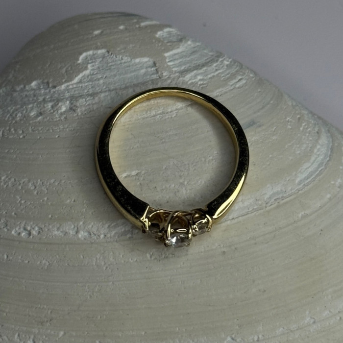 14K Yellow Gold Diamond 0.36 Carat Total Weight Ring Size 7