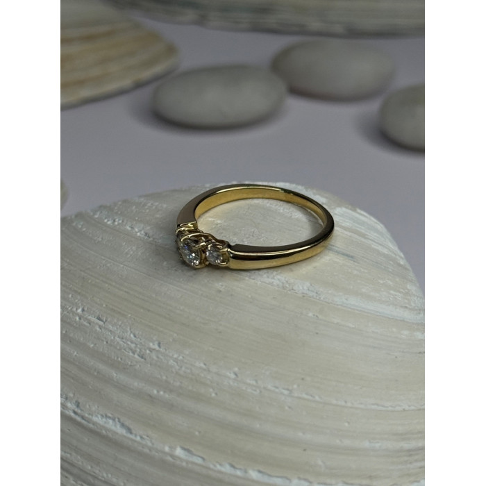 14K Yellow Gold Diamond 0.36 Carat Total Weight Ring Size 7