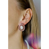 925 Sterling Silver Mother OF Pearl & Hessonite Earrings