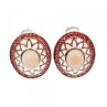 925 Sterling Silver Mother OF Pearl & Hessonite Earrings