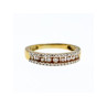 10K YELLOW GOLD WHITE SAPPHIRE & DIAMONDS RING SIZE 8