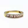 10K Yellow Gold White Sapphire & Diamonds Ring Size 8