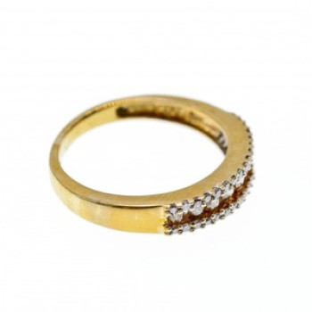 10K Yellow Gold White Sapphire & Diamonds Ring Size 8