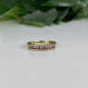 10K Yellow Gold White Sapphire & Diamonds Ring Size 8