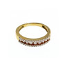 10K YELLOW GOLD WHITE SAPPHIRE & DIAMONDS RING SIZE 8