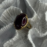 925 Sterling Silver Gold Plated Ruby Ring Size 7.5