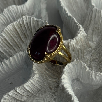925 Sterling Silver Gold Plated Ruby Ring Size 7.5