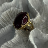 925 Sterling Silver Gold Plated Ruby Ring Size 7.5