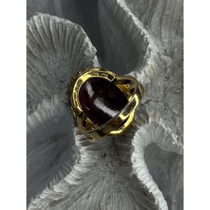 925 Sterling Silver Gold Plated Ruby Ring Size 7.5
