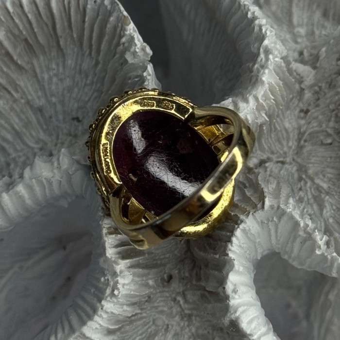 925 Sterling Silver Gold Plated Ruby Ring Size 7.5