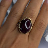 925 Sterling Silver Gold Plated Ruby Ring Size 7.5