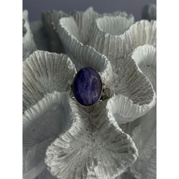 Vintage 925 Sterling Silver Charoite Ring Size 6