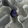 Vintage 925 Sterling Silver Charoite Ring Size 6