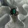 Vintage 925 Sterling Silver Malachite Ring Size 8.5