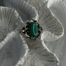 Vintage 925 Sterling Silver Malachite Ring Size 8.5