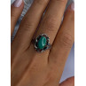 Vintage 925 Sterling Silver Malachite Ring Size 8.5
