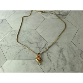Chain With Pendant In Gilding Coral & CZ