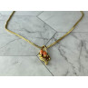 Chain With Pendant In Gilding Coral & CZ