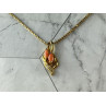 Chain With Pendant In Gilding Coral & CZ