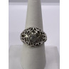 925 Sterling Silver Porous Flower Design Ring Size 8