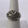925 Sterling Silver Porous Flower Design Ring Size 8