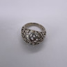 925 Sterling Silver Porous Flower Design Ring Size 8