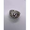 925 Sterling Silver Porous Flower Design Ring Size 8