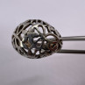 925 Sterling Silver Porous Flower Design Ring Size 8