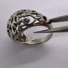 925 Sterling Silver Porous Flower Design Ring Size 8