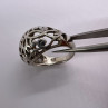 925 Sterling Silver Porous Flower Design Ring Size 8