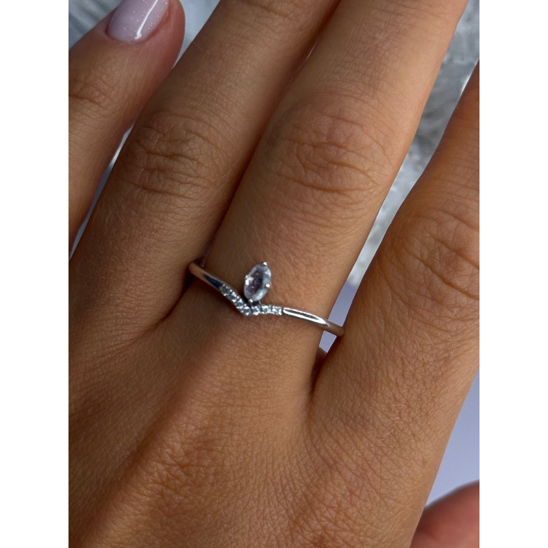 Ale 62 925 Sterling Silver Topaz & Beryl Ring Size 10