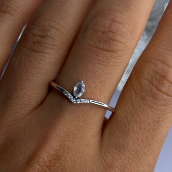 Ale 62 925 Sterling Silver Topaz & Beryl Ring Size 10