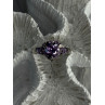 925 Sterling Silver Amethyst & Diamond Heart Ring Size 8.5