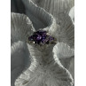 925 Sterling Silver Amethyst & Diamond Heart Ring Size 8.5