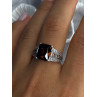 925 Sterling Silver Smoky Quartz CZ Ring Size 7.5