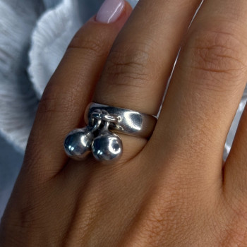 Vintage Bells 925 Sterling Silver Ring Size 7