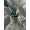 925 Sterling Silver Blue Topaz Ring Size 8