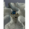 925 Sterling Silver Blue Topaz Ring Size 8