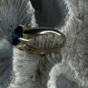 925 Sterling Silver Blue Topaz Ring Size 8