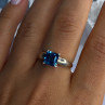 925 Sterling Silver Blue Topaz Ring Size 8